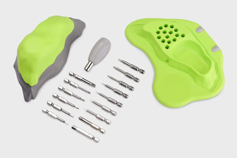 Taivaun mountain-shaped tool set with its screwdriver bits.