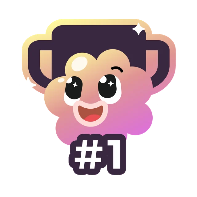 First place badge, original character artwork by Maggie Chang